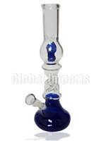 pl-21-18 19" Skull Perk + Twisted Glass + Color water pipe