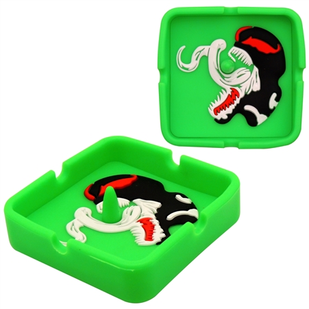 ASH-77-1 3.5" Silicone Square Ashtray | Face 1