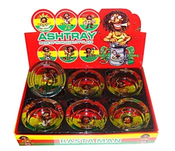 ASH71 ASHTRAY DISPLAY 6 CT RASTA MAN