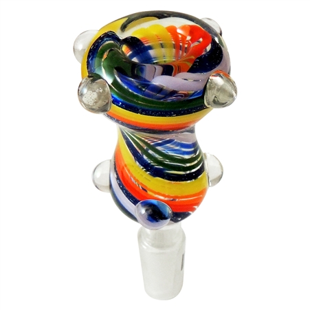 BL-204 4" American Glass Bowl Dicro | Rainbow