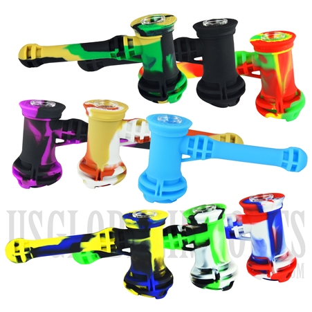 BU-552 7" Silicone Hammer Bubblers + Assorted Colors