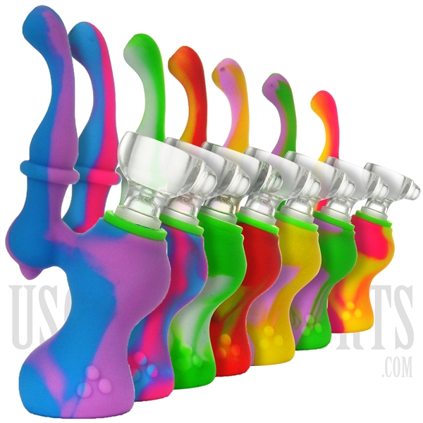 BU-567 4.75" Silicone Bubbler Color Swirls