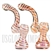 BU-570 5.5 Bubbler Pink & White Swirl Color Lines + Glow In The Dark