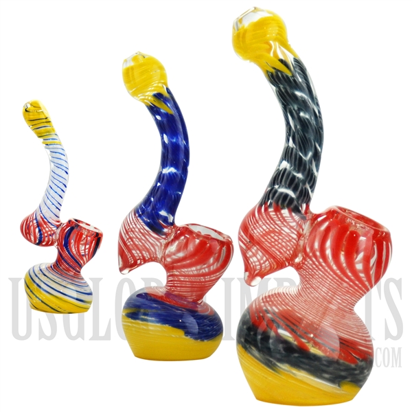 BU-577 6.5" Bubbler + Glass + Many Swirl Colors