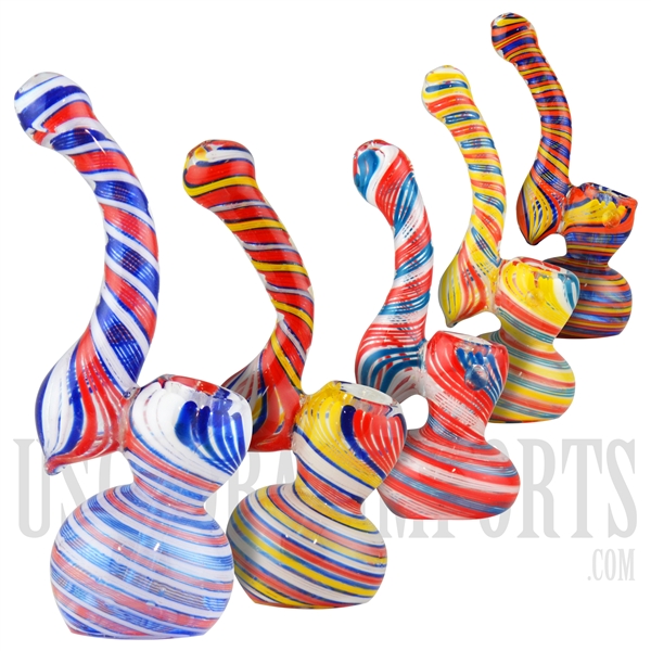 BU-578 7" Bubbler + Glass + Many Swirl Colors