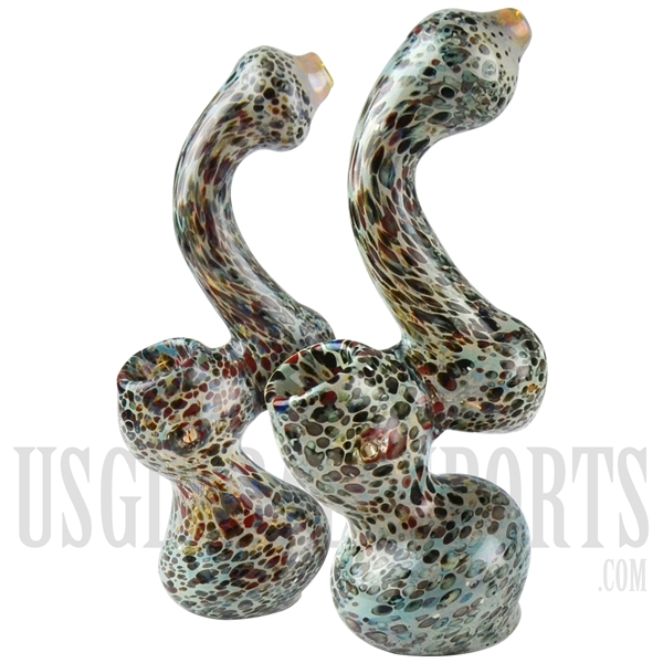 BU-588 7" Glass Bubbler | Dark Stone Texture | 2 Styles Assorted