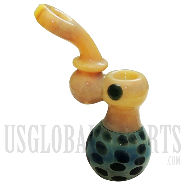 BU-623 7.5" Bubbler Pink Fuse & Blue Polkadot Bottom