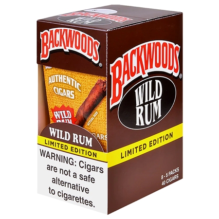 BW-101-WR Backwoods | 8 Packs | 5 Cigars | Wild Rum