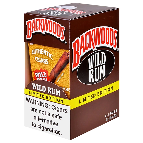 BW-101-WR Backwoods | 8 Packs | 5 Cigars | Wild Rum