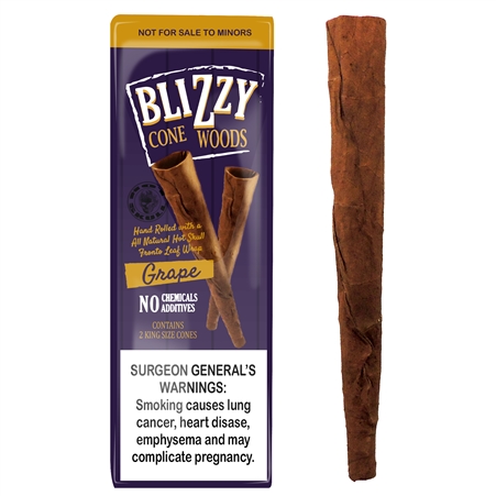 BZY-101 Blizzy Cones Woods | 10 Pouches & 2 Handmade Pre Rolls | Grape
