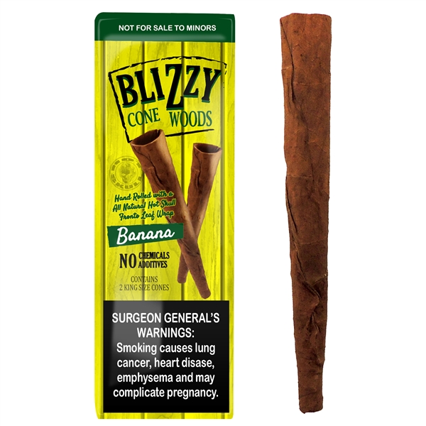 BZY-101 Blizzy Cones Woods | 10 Pouches & 2 Handmade Pre Rolls | Banana