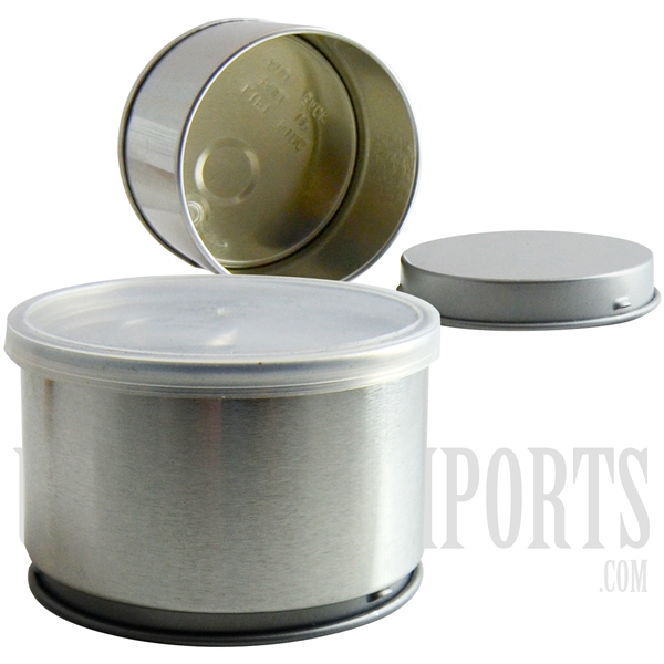 Bag-6 1.5" Metal Tin Can Container Peel. Comes with Clear Plastic Lid