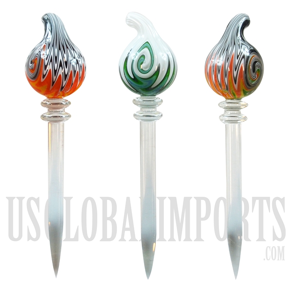 CA-70 4" Glass Dabber + Onion Shell Carb Cap. Comes in different colors assorted