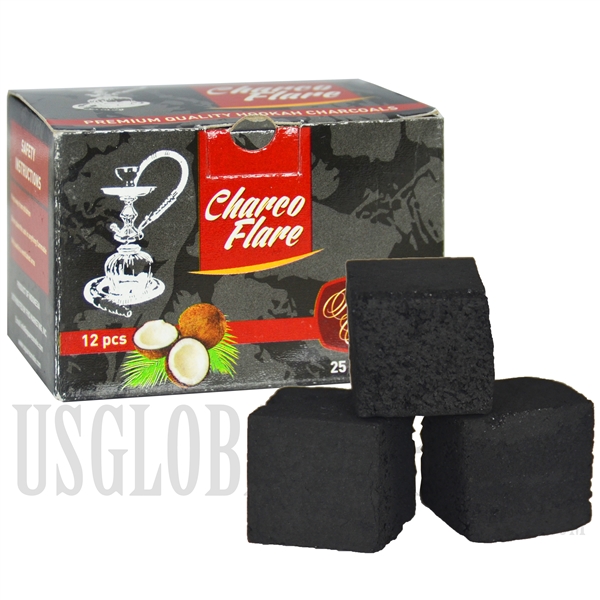 CH-100 Charco Flare Premium  Coconut Charcoal. 12pcs 25mm cubes