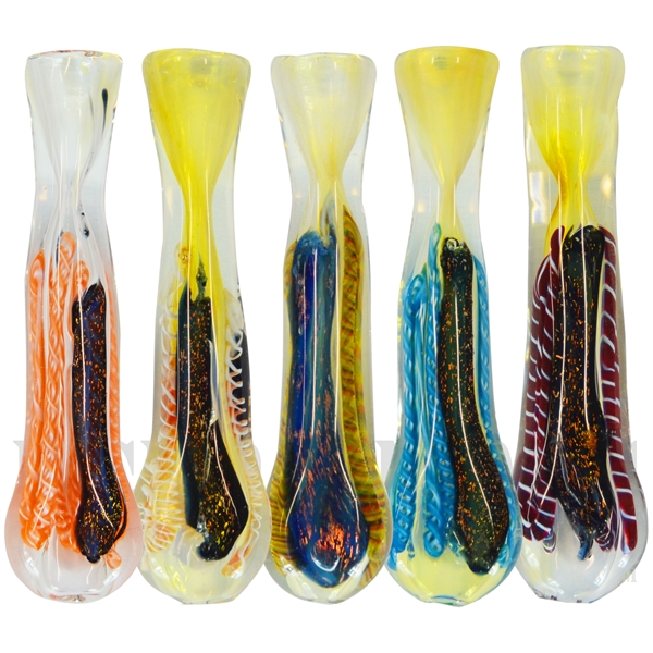 CHP-57 4" Chillum Pipe + Color Line Designs + Dichro