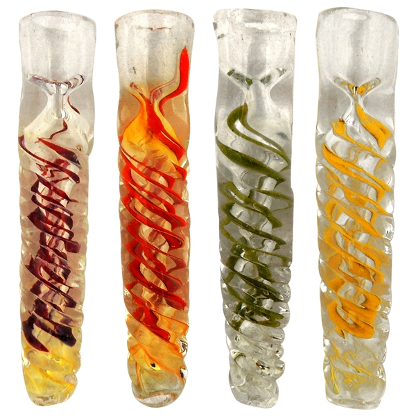 CHP-67 3.25" Chillum Pipe + Twisted Handle + Swirl Colors | Colors come Assorted