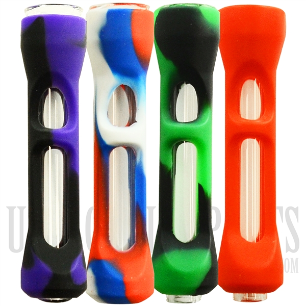 CHP-68 3.25" Chillum Pipe + Silicone Cover + Glass Pipe + Color Design