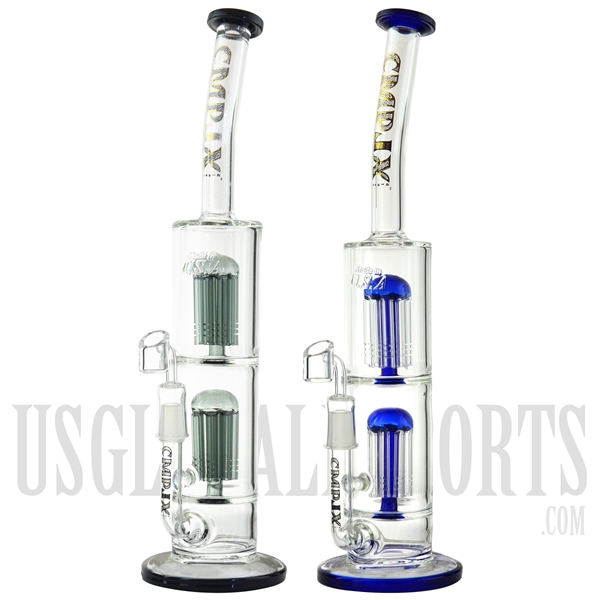 CMPLX-103 17" Water Pipe + Stemless + Two 8 Arm Tree Perc + Bent Neck + CMPLX
