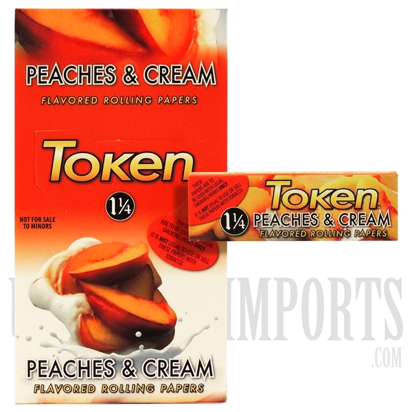 CP-082 Token Token Rolling Paper | 1 1/4 | 24 Booklets | Peaches & Cream