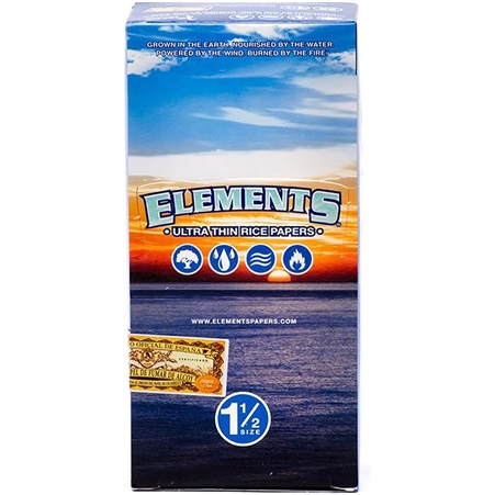 CP-10 Elements Ultra Thin Rice Paper 1 1/2 | 25 Packs per Box + 33 Leaves per Pack