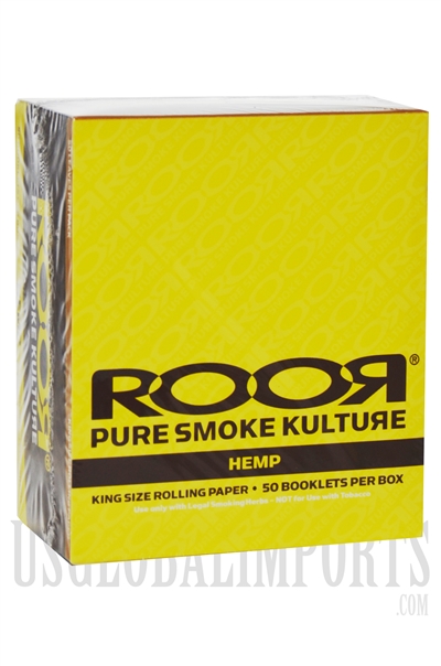 CP-100 King Size Hemp Rolling Paper by ROOR. 50 Booklet Box