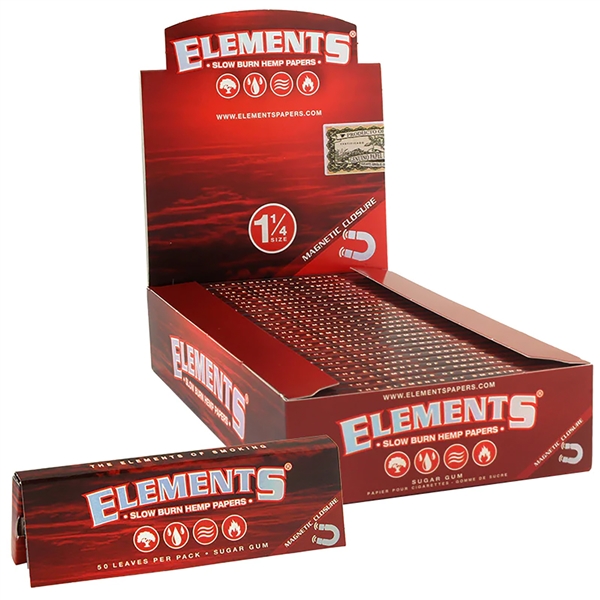 CP-11 Elements Ultra Thin Rice Papers 1 1/4 Size | 50 Leaves Per Box | 25 Packs Per Pack