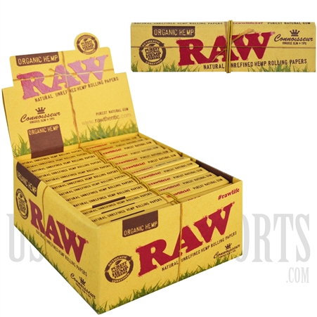 CP-124 RAW Original Hemp Connoisseur King Size Slim + Tips | 24 Per Box | 32 Leaves Each