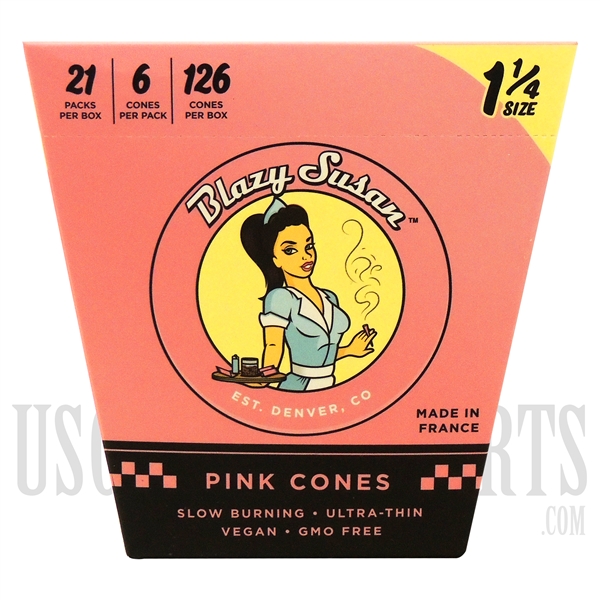 CP-132 Blazy Susan Pink 1 1/4 Cones | 126 Cones | 21 Packs Per Box | 6 Cones Per Pack