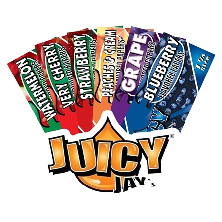CP-133 Juicy Jay's 1 1/4 Size | 24 Packs per Box - 32 Paper Per Pack | Many Flavor Choices