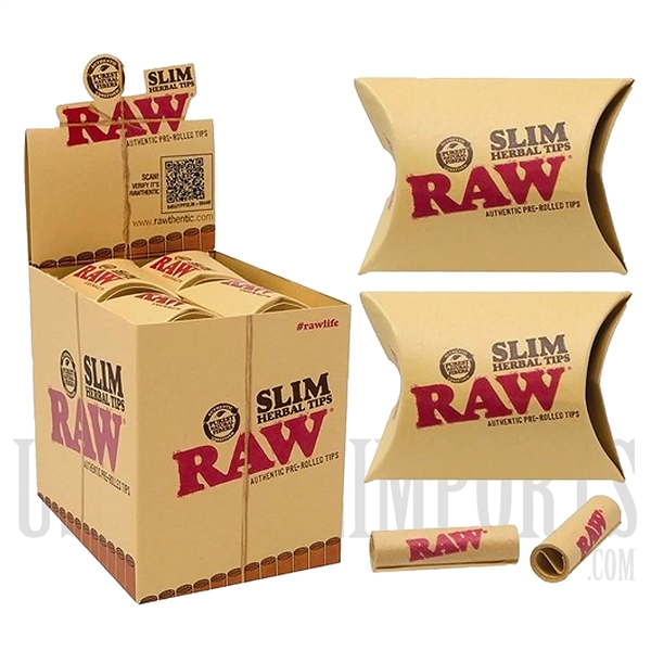 CP-144 RAW Slim Herbal Tips - Pre-Rolled | 20 Per Box | 21 Per Pack Wholesale