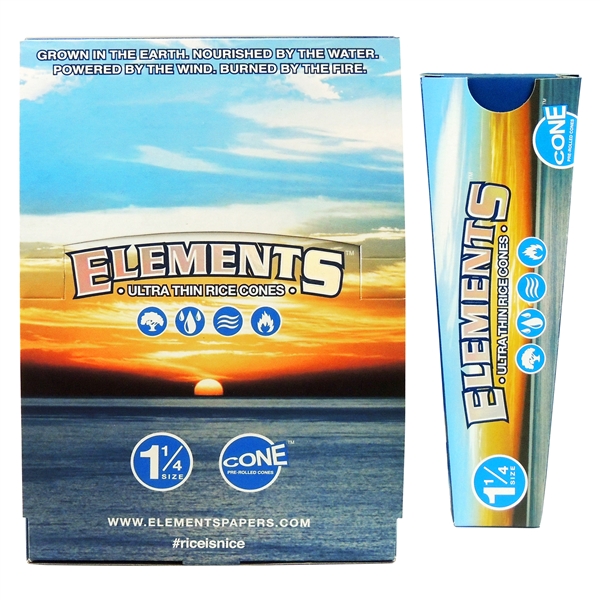 CP-157 Elements Ultra Thin Rice Cones | 1 1/4 |  30 Packs Per Box | 6 Cones Per Pack