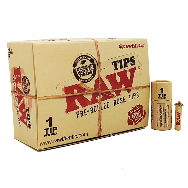 CP-160 RAW Pre-Rolled Rose Tips | 6 Per Box | 1 Per Pack