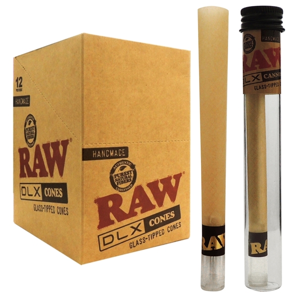 CP-165 RAW DLX Cones | Glass Tipped Cones | 12 Per Box