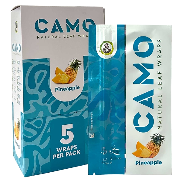 CP-190-PA Camo Natural Leaf Wrap | Tobacco Free | 25 Packs | 5 Wraps Each | Pineapple