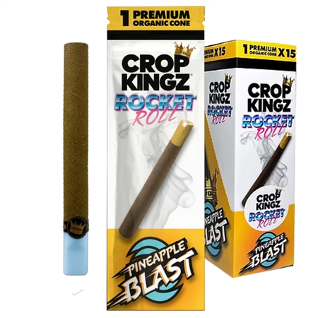 CP-192-PB Crop Kingz | Rocket Roll | 1 Premium Cones | 15 Pouches | Pineapple Blast