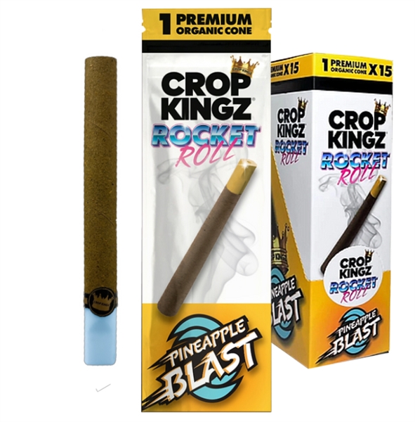 CP-192-PB Crop Kingz | Rocket Roll | 1 Premium Cones | 15 Pouches | Pineapple Blast