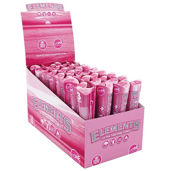 CP-201 Elements Ultra Thin Pink Cones | 1 1/4 Size |  32 Pack | 6 Cones Per Pack