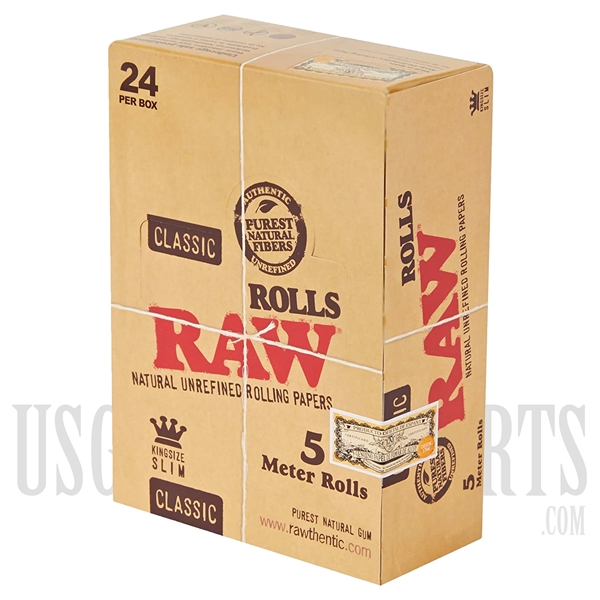 CP-211 RAW Classic Rolls | King Size Slim | 24 Per Box | 5 Meter Rolls
