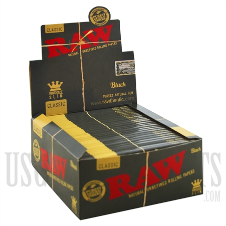 CP-225 RAW Classic | King Size Slim Black | 50 Packs | 32 Leaves Each