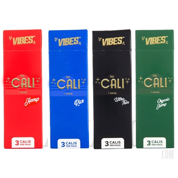 CP-254 Vibes Fine Rolling Papers | 1 Gram | The Cali | 8 Packs Per Box | 3 Cali Per Pack | 4 Paper Options