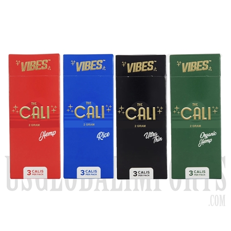 CP-255 Vibes Fine Rolling Papers | 2 Gram | The Cali | 8 Packs Per Box | 3 Cali Per Pack | 4 Paper Options