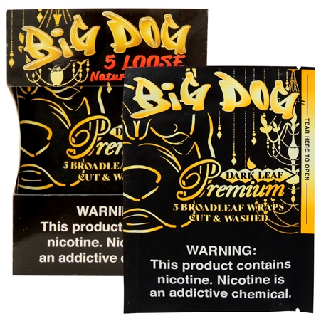 CP-268 Big Dog Wraps | 8 - 5 Packs | 40 Leaf Wraps | Dark Leaf Premium