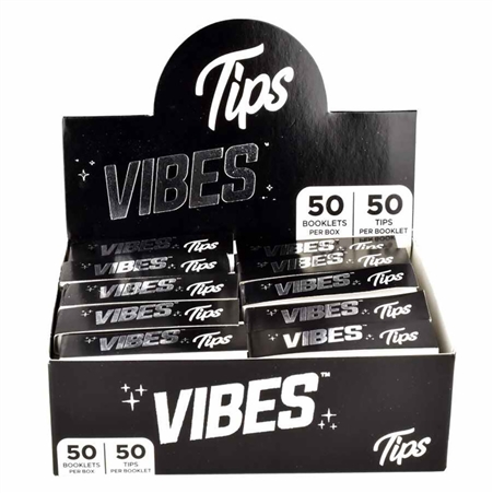 CP-279 Vibes Fine Rolling Papers  | Tips | 50 Booklets Per Box | 50 Tips Per Booklet