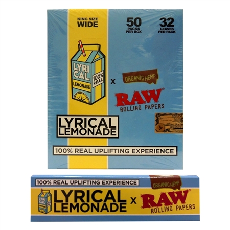 CP-284 RAW Organic Hemp x Lyrical Lemonade | King Size Wide | 50 Packs | 32 Leave