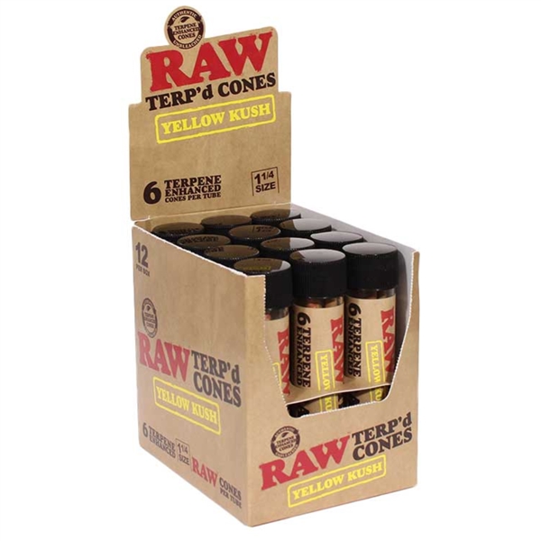 CP-303 Raw Terp'd Cones | 1 1/4 Size | 12 Per Box - 6 Terpene Enhanced | Yellow Kush