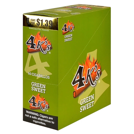 CP-323-GS 4 Kings By Good Times | 4 for $1.39 | 15 Packs | Green Sweet