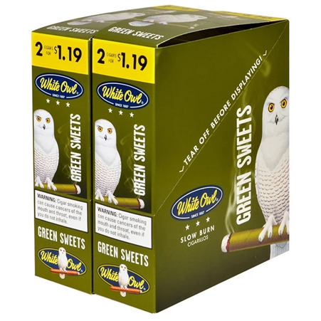 CP-334 White Owl Cigarette Tobacco | 2 for $1.19 | 30 Pouches | Green Sweets