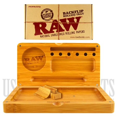 CP-504 RAW Back Flip Bamboo Rolling Tray 9.4" x 8.6"