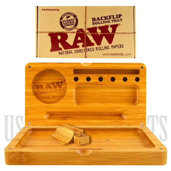 CP-504 RAW Back Flip Bamboo Rolling Tray 9.4" x 8.6"