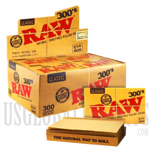 CP-505 RAW Classic 1 1/4 Size 300's Papers. 40 Per Box. 300 Leaves Each